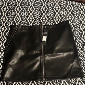Fashion Nova Black Faux Leather Mini Skirt